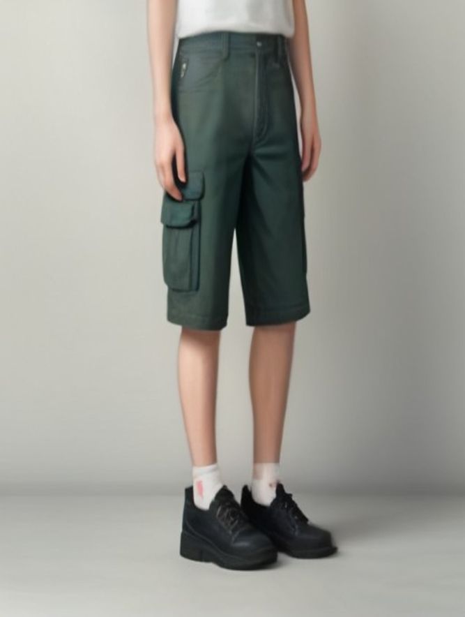 Cargo denim shorts